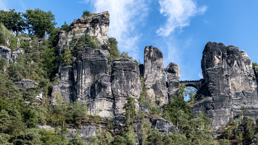 Majestic rock formations in Saxon Switzerland