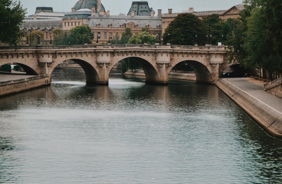 Historic bridge over the Seine River in Paris