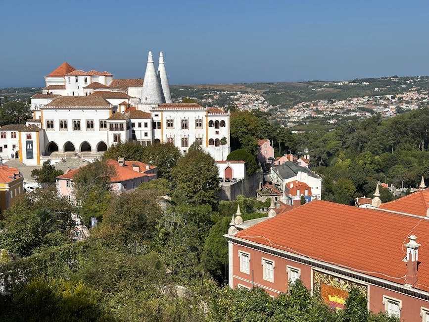 Colorful buildings in Sintra town centre
