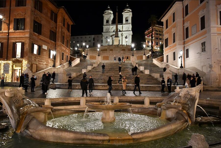 Spanish Steps at night in Rome