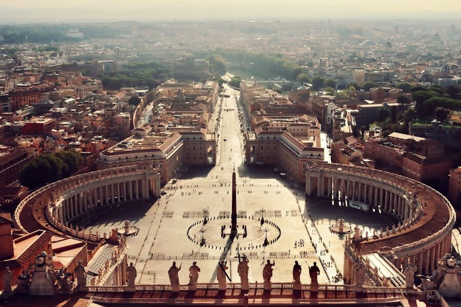 St Peters Square from above Vatican