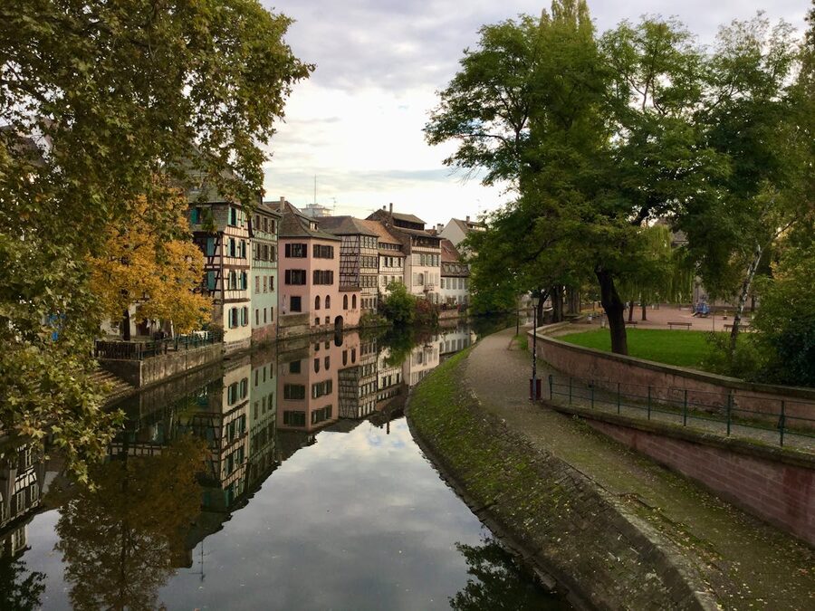 Canal in Petite France quarter Strasbourg