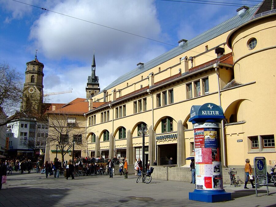 Interior of Stuttgart Markthalle market hall