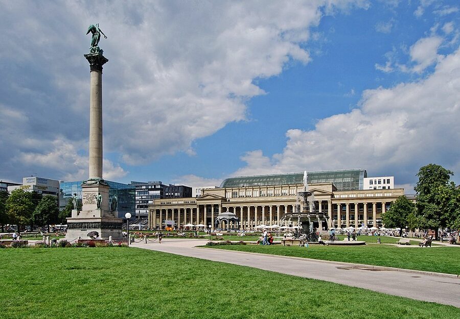 Aerial view of Schlossplatz in Stuttgart
