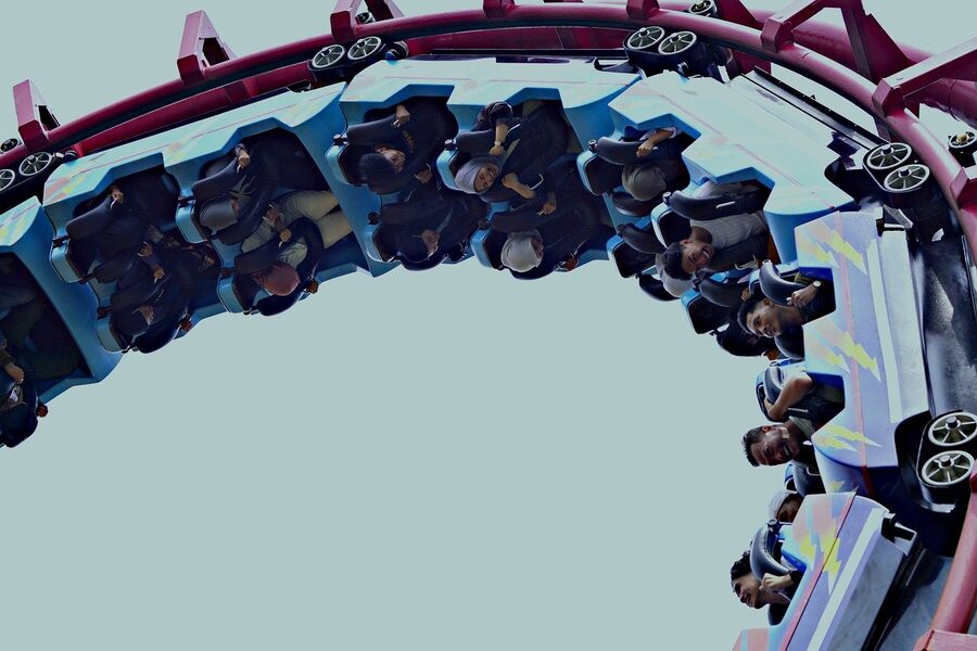 Roller coaster at entertainment park