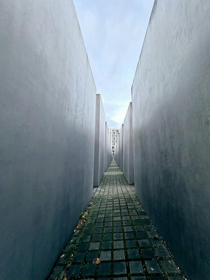 Walking path along Berlin Wall memorial