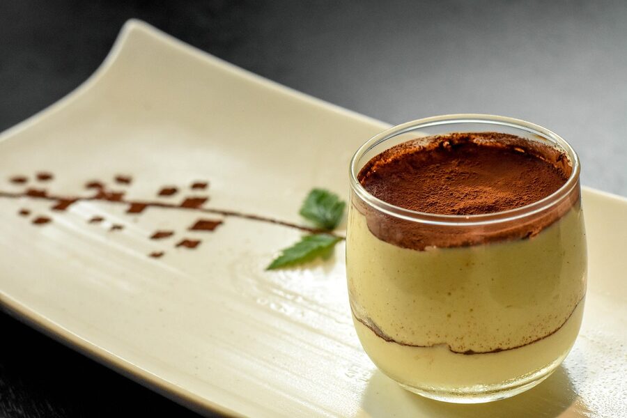 Classic tiramisu dessert close-up