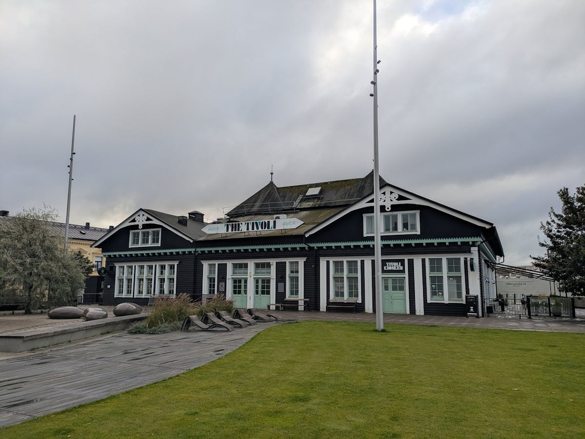 Classic Tivoli building architecture with open surroundings