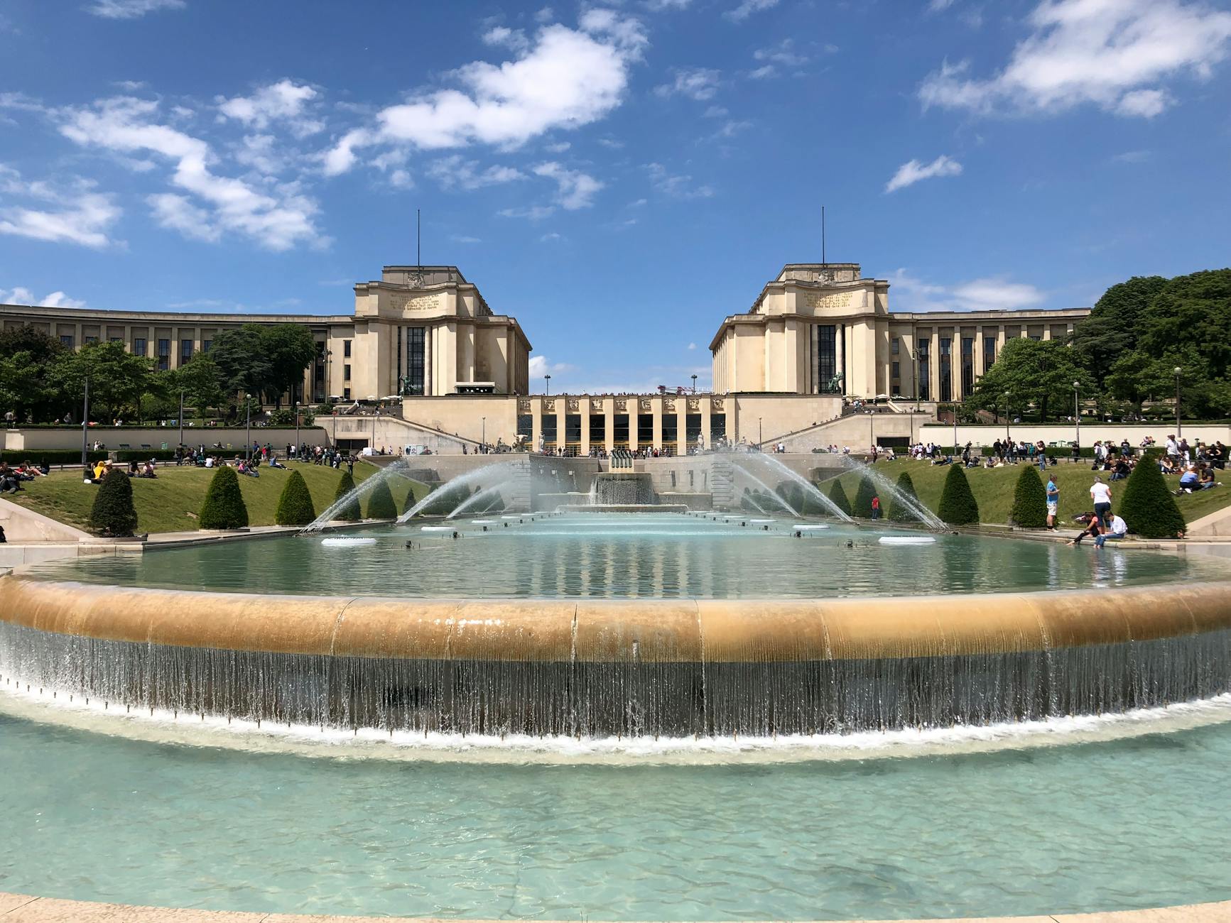 Trocadero Gardens fountains in Paris
