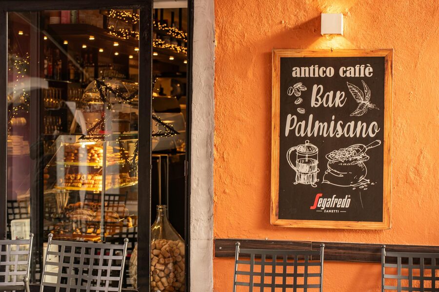Venetian bacaro cafe with retro signage