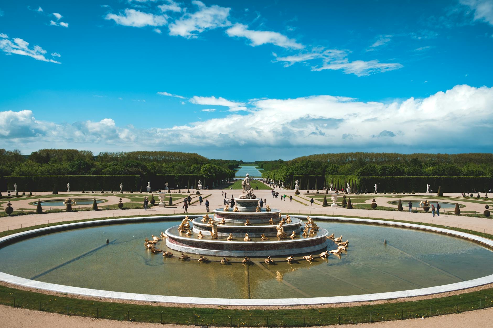 Versailles garden fountain on a sunny day