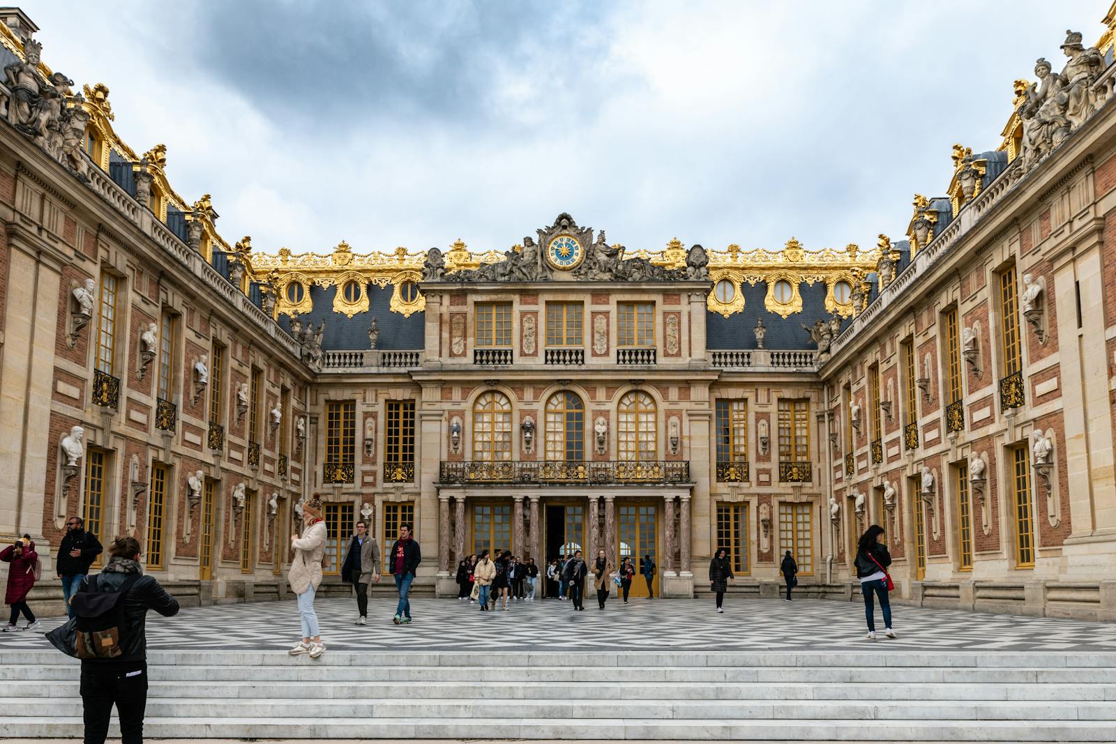 Stunning baroque architecture and ornate facade of the Palace of Versailles