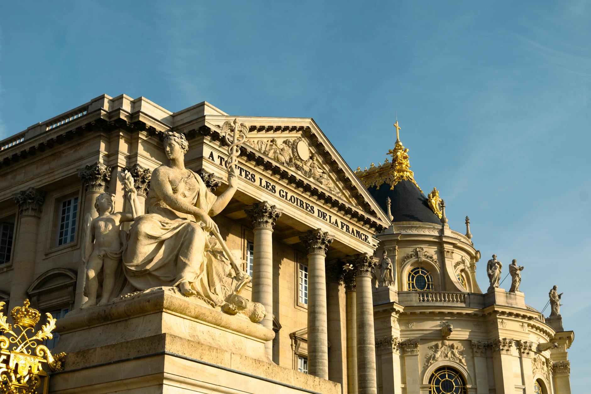 Sculptures and architecture at the Palace of Versailles