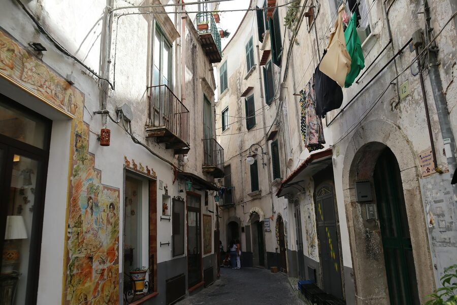 Narrow Italian street in Vietri sul Mare