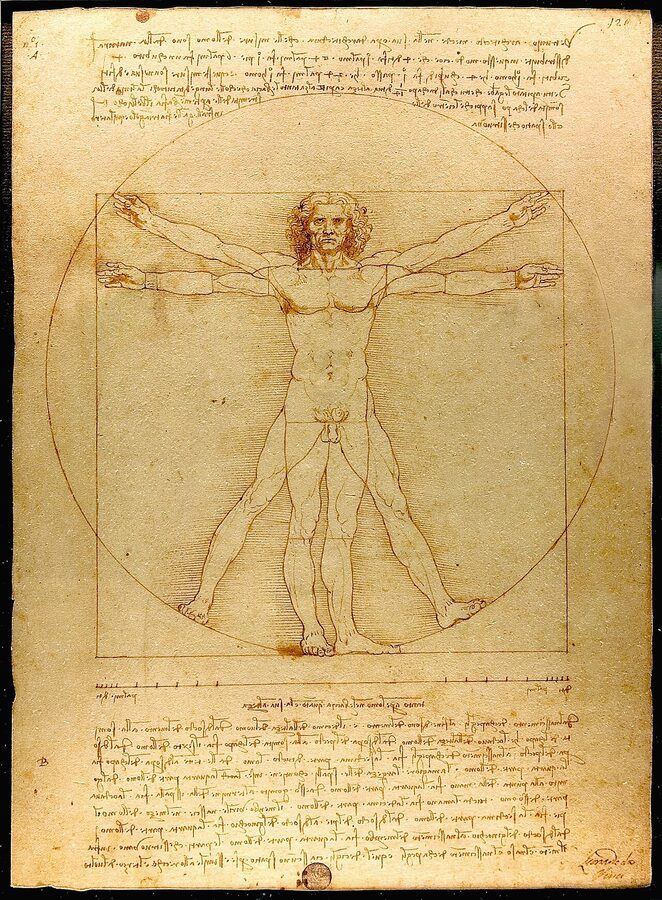 Vitruvian Man original drawing by Leonardo da Vinci